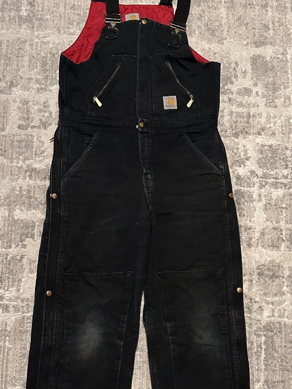 Vintage Carhartt R38 BLK Black Insulated Bib Overalls Mens 32 x 32 Workwear